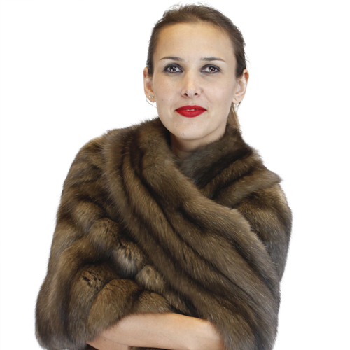 Natural Russian Barguzin sable fur cape / stole