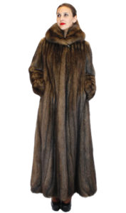 Natural Royal Barguzin Russian sable fur coat with flared trumpet bottom