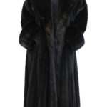 Blackglama mink fur coat with huge shawl collar and cuffs