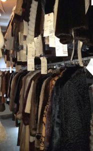 A variety of coats in our temperature controlled fur storage vault