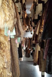 A variety of coats in our temperature controlled fur storage vault