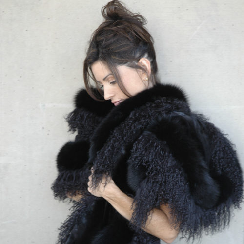 Custom shearded mink fur, fox fur, and tibetan lamb stole / wrap